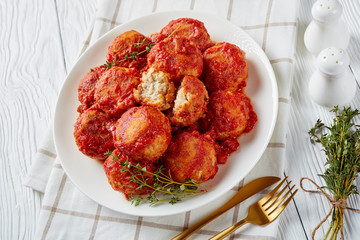 close-up of Boulettes de Poisson, top view