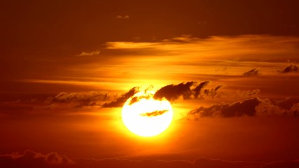 Big Sun with Clouds sunrise timelapse