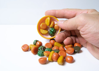 gummy vitamins have been poured out
