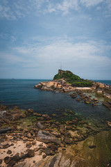 Beautiful Nature Landscape in Taiwan with Mountains on a Clear Summer Day