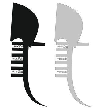 Venice iron metal gondola symbol representing Canale Grande