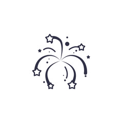 Isolated stars firework vector design