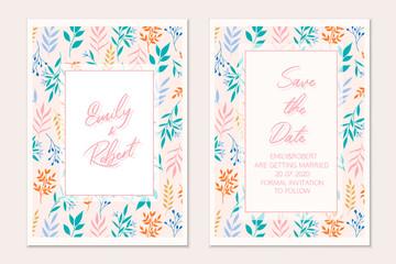 Wedding invitation template card.