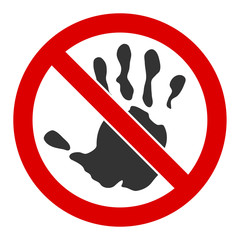No touch hand vector icon. Flat No touch hand pictogram is isolated on a white background.