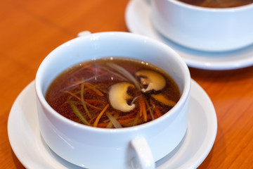  vegetable soup in white cup