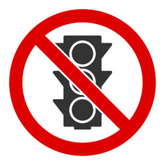 No traffic lights vector icon. Flat No traffic lights pictogram is isolated on a white background.