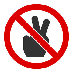 No victory gesture vector icon. Flat No victory gesture symbol is isolated on a white background.