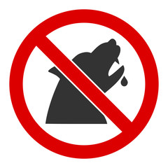 No werewolf vector icon. Flat No werewolf pictogram is isolated on a white background.