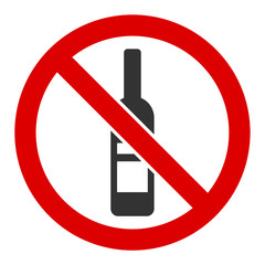 No wine bottle vector icon. Flat No wine bottle symbol is isolated on a white background.