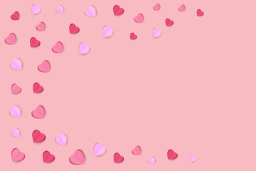 EPS 10 vector. Paper cut hearts with copy space. Valentines day concept.