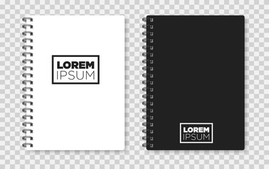 Realistic notebook mock up for your image. Vector illustration. - obrazy, fototapety, plakaty