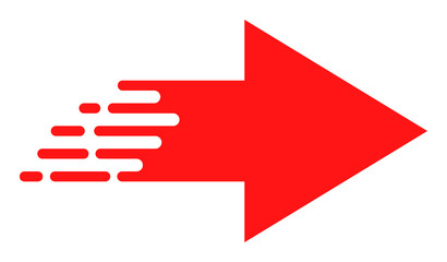 Rush move right vector icon. Flat Rush move right symbol is isolated on a white background.