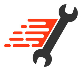 Rush repair vector icon. Flat Rush repair symbol is isolated on a white background.