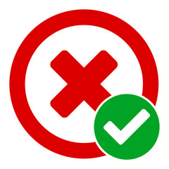 True negative vector icon. Flat True negative pictogram is isolated on a white background.