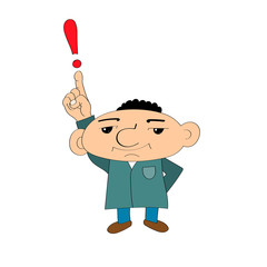 Stock Illustration Abstract Cartoon Man and Exclamation