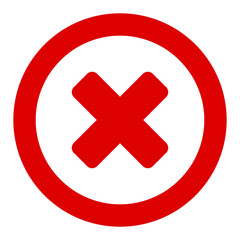 Obraz premium Wrong vector icon. Flat Wrong pictogram is isolated on a white background.