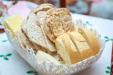 Fototapeta na wymiar basket of bread, still life
