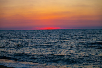 Beautiful sea at sunset.