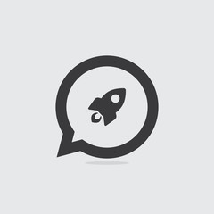 Simple Rocket Speech Bubble Icon