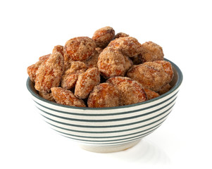 sugared almonds isolated on  white