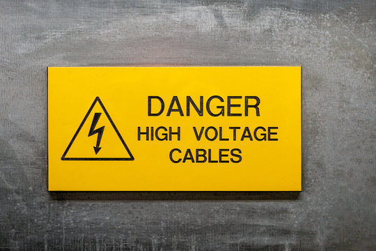 Danger high voltage cables sign