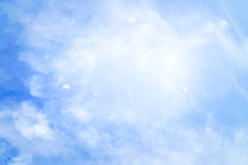 Blue sky with cloud background.