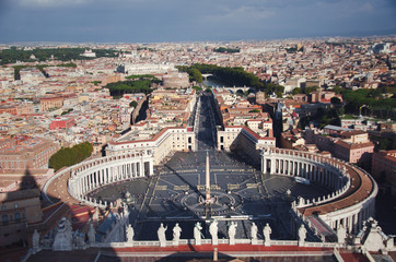 Piazza San Pietro or St Peter square, Vatican City, Rome, Italy.