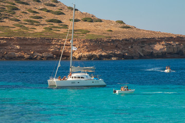 Fototapeta premium yacht in the sea-ibiza