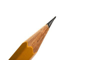 Amazing isolated yellow graphite pencil on a pure white background.