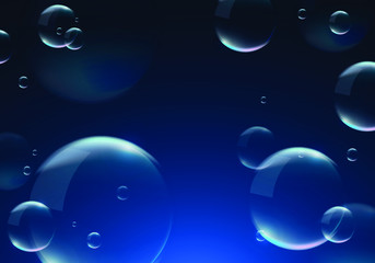 Abstract Blue Bubbles Background . Isolated Vector Elements