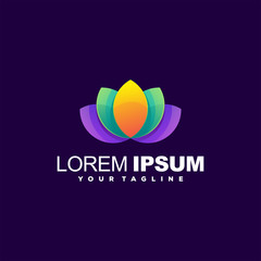 awesome lotus gradient logo design