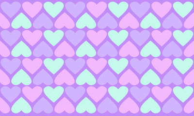 Pink Purple and Blue Hearts Repeatable Pattern