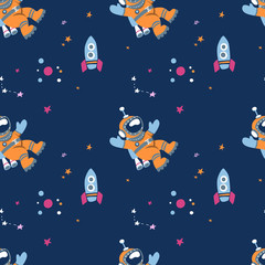 space planets pattern colored vector illustration