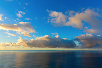 seascape with sky and clouds at sunrise