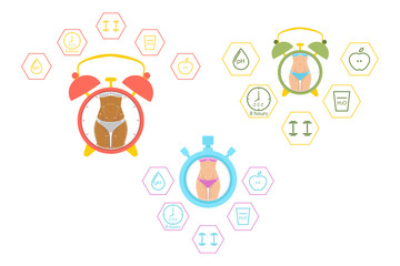 Time to play sports, athletic female figure.