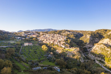 Fototapeta na wymiar Città di Riace in Calabria. Vista aerea