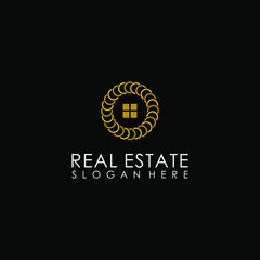 Naklejka premium Real estate letter C logo graphic concept
