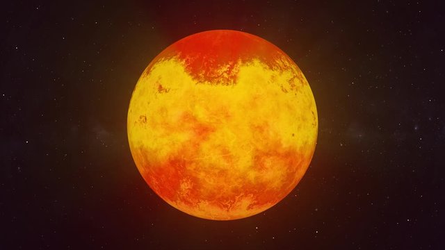 Sun surface is burning in space. Loop video animation.