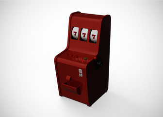 Slot Machine Casino Retro Style 777 One Arm Gambit 3D Render