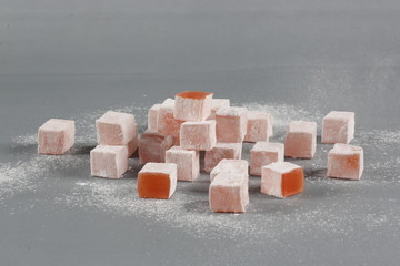 Turkish delight on background