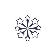 Isolated stars firework vector design