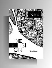 Design for poster, cover for book, magazine. Black and white hand-drawn graphics. EPS 10 vector.