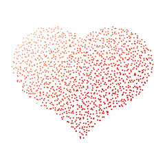 Obraz na płótnie Canvas Red dotted heart. Valentine Day theme. Simple halftone gradient vector design