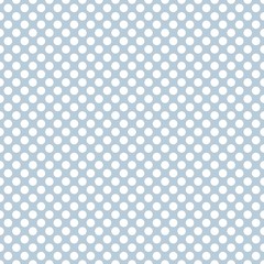 Seamless vector pattern with white polka dots on a retro spastel baby blue background. For desktop wallpaper, website design, cards, invitations, wedding or baby shower albums, backgrounds, arts and s