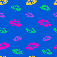 Vector color kisses seamless. Cartoon pattern with lips. Creative background for Valentine's day.