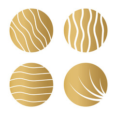 golden abstract stickers- vector illustration