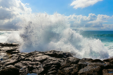 surge at the North Shore of Oahu, Hawaii