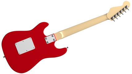 electric guitar isolated on white background, 3d-rendering