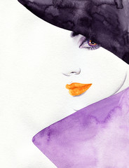 schöne Frau. Modeillustration. Aquarellmalerei © Anna Ismagilova
