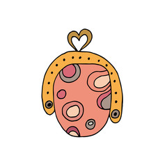 Obraz premium Cute single purse or bag. illustration drawn by hand for clothing, poster, textile, fabric, cover, greeting card, decoupage. Scandinavian style.